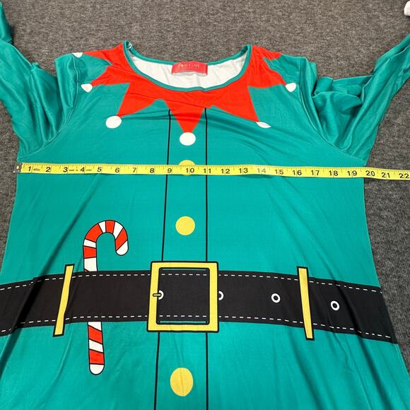 For Girls & Perfect Life Elf Costume Womens Large Green Tunic Dress Christmas - Picture 8 of 11